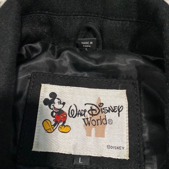 Mickey 71 Wool blend pea coat jacket size L EUC big embroidered logo on back - Picture 4 of 14